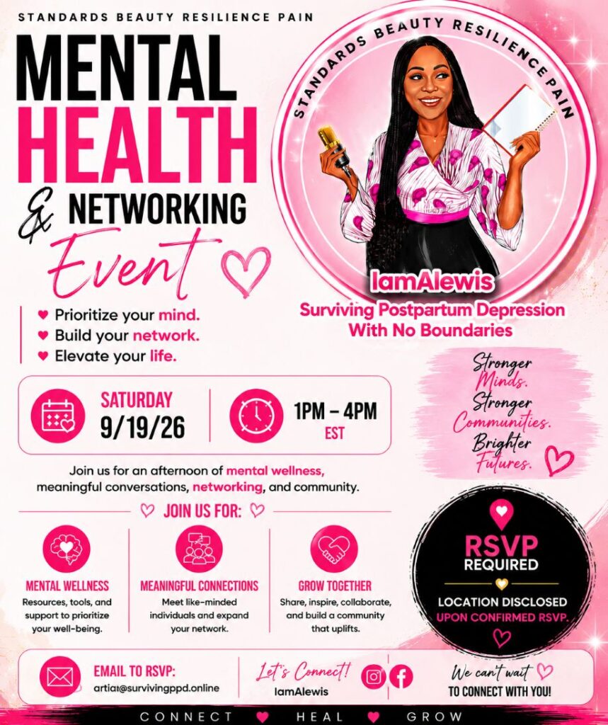 Mental Health and Network Event - Sat Sept 19 2026 - IamAlewis - Surviving Post Partum Depression resized